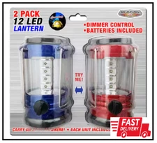 Battery Operated Camping Lantern 2-Pack Portable Light LED Lamp Dimmer Outdoor