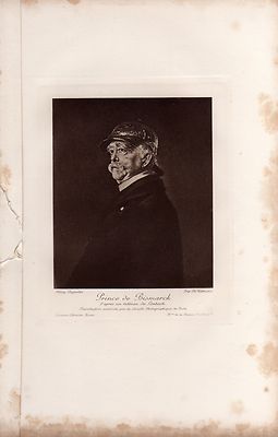 Engraving 19th Prince BISMARCK After LENBACH PHOTO DUJARDIN IMP WITTMANN REF01