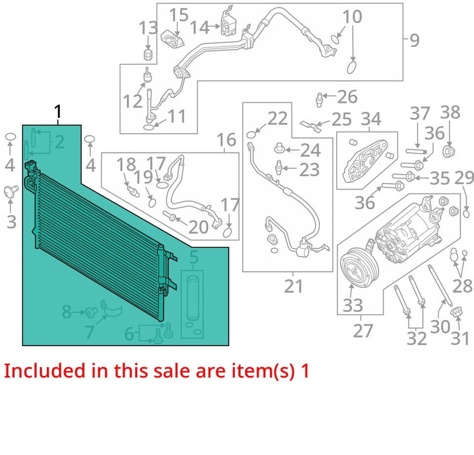 AC Condenser Fits 15-19 MKC 856345 Foto 2 de 4