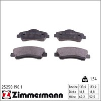 Zimmermann 25250.190.1 Bremsbelagsatz FüR Peugeot Citroen C Elysee C4 Cactus Dd