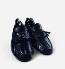Vintage Gucci Made In Italy Black Leather Loafers EU 43.5 Fits US 10