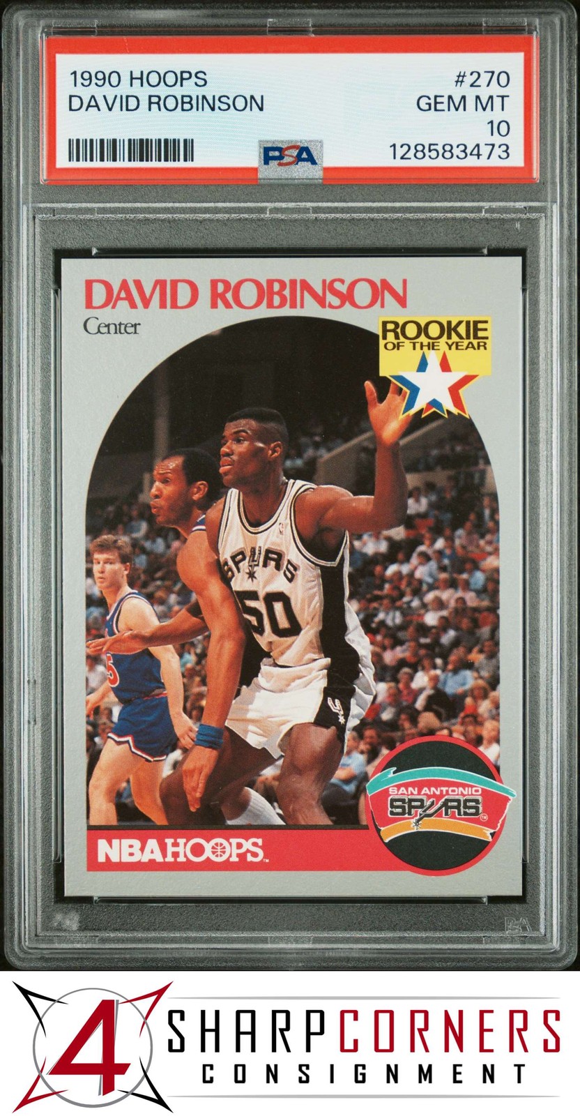1990 HOOPS #270 DAVID ROBINSON SPURS HOF (ROOKIE) PSA 10