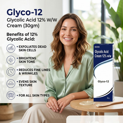 Glyco-12 Glycolic Acid 12% W/W Cream for all Skin types - 30gm