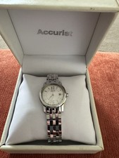 Accurist Womens Quartz Watch Silver Dial Date Stainless Steel Bracelet LB1323