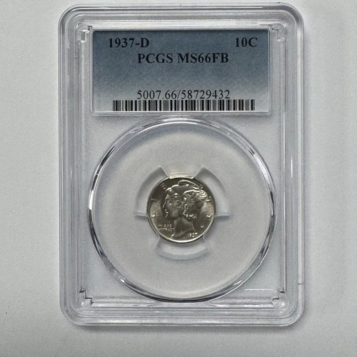 1937-D Mercury Dime PCGS MS66 FB 10C Full Bands