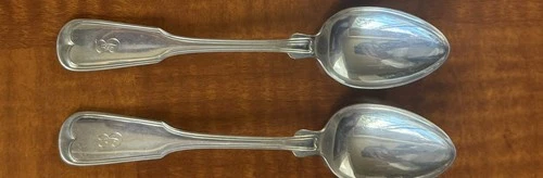 Two Vintage Sterling teaspoons,Threaded by Gorham,Initial "B"