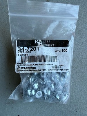 Kimball Midwest 6-32 Keps Nut with External Lock Washer - 100 Pack