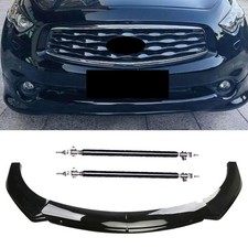 For Infiniti Fx35 Fx37 Fx45 Fx50 Front Bumper Lip Spoiler With Strut Rod Gloss