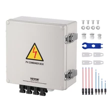 Solar PV Combiner Box 4 String 10A for Solar Panel System ABS Case IP65