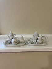 VINTAGE ROYAL NORFOLK MINIATURE PORCELAIN CERAMIC 19 PIECE TEA SET FLORAL ROSE  