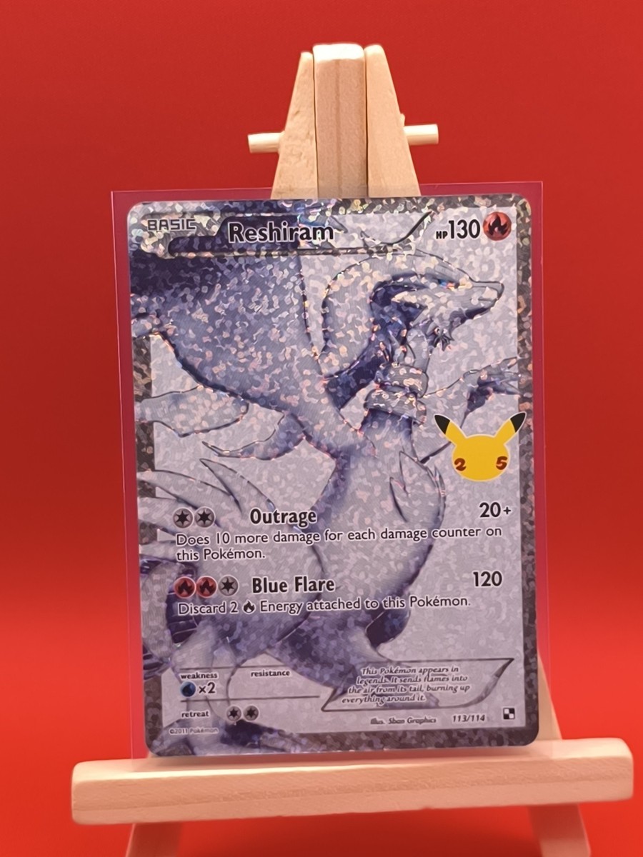 Reshiram 113/114 Celebrations Textured Full Art Ultra Rare Reshiram 113/114 Celebrations Textured Full Art Ultra Rare