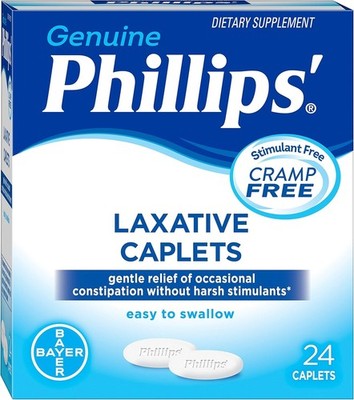 2 PACK Phillips' Laxative Dietary Supplement Caplets, 55 Count exp 6/26