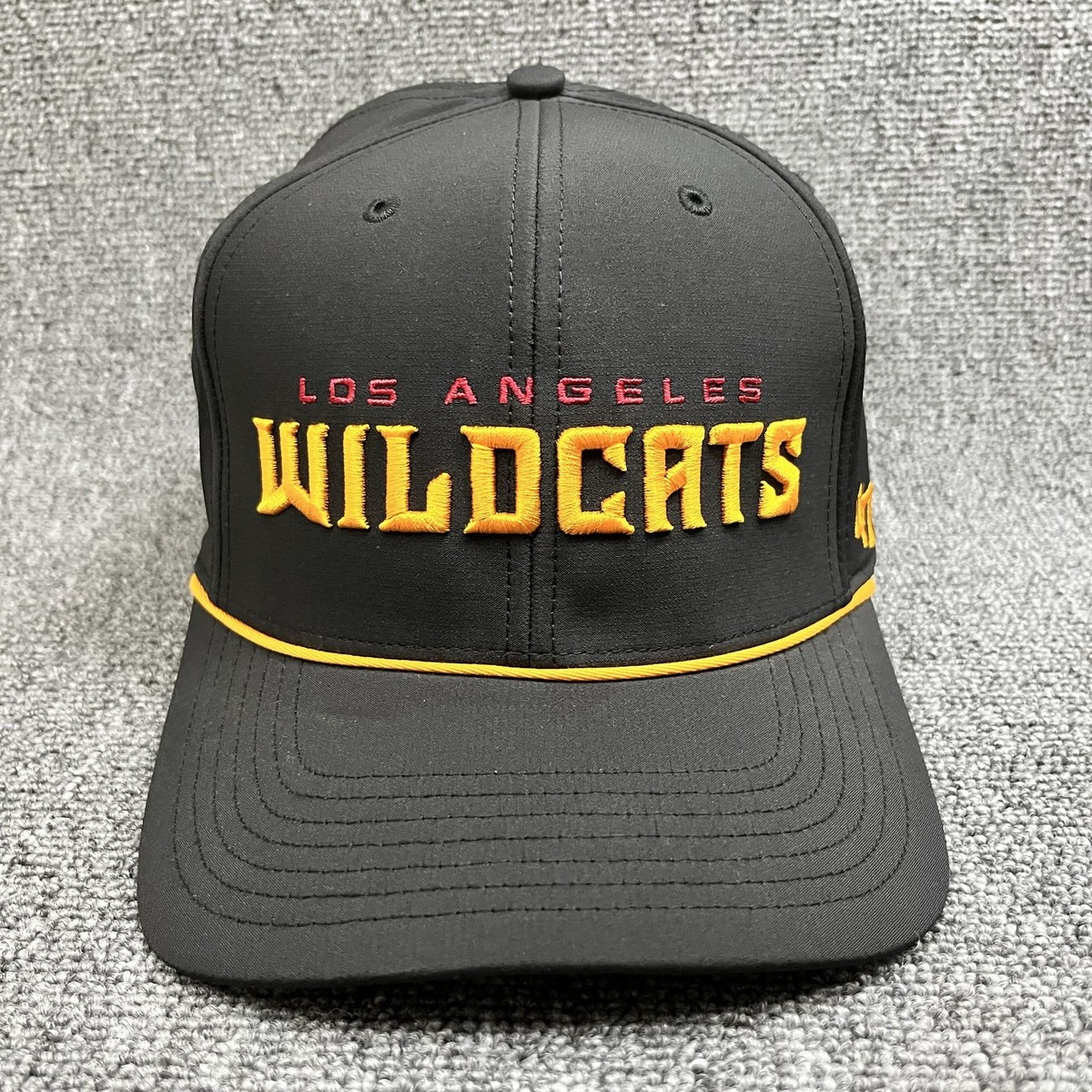 XFL Los Angeles Wildcats '47 Brand Captain Rope Snapback Hat Black Yellow