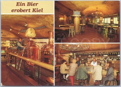 Kiel Vintage Postkarte Brauerei Deutschland Baltikum Touristen
