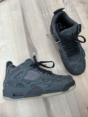 KAWS x Air Jordan 4 Retro Black 930155-001 Size 7.5 Worn KAWS Collab 2017 nike