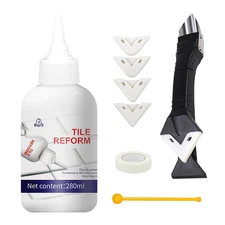 9.85 Oz White Waterproof Silicone Caulk & Sealant Kit for Bathroom, Shower, Kitc