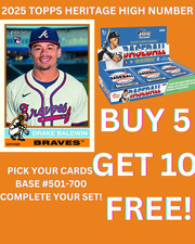 2025 Topps Heritage HIGH NUMBER Baseball BASE SINGLES #501-700 You Pick!