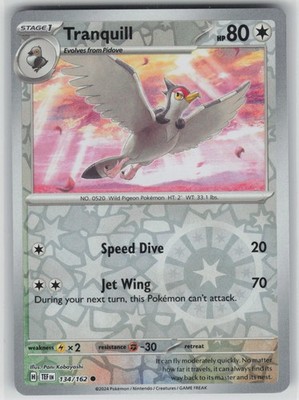 LP Tranquill 134/162 Reverse Holo Common Temporal Forces Pokemon 2024