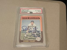 Autographed 1975 Topps ROBIN YOUNT rookie card W/ INSCRIPTIONS. rookie card picture