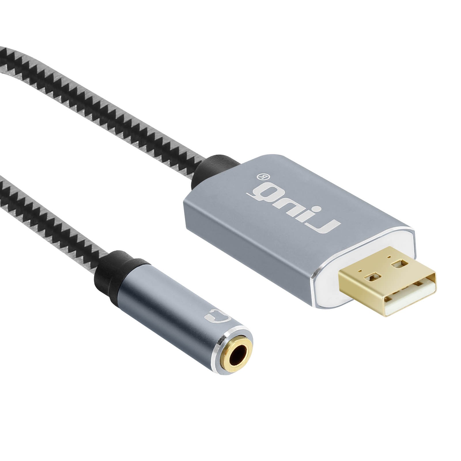 Adaptateur audio USB vers jack double fonction micro LinQ U3530 boîtier en alu
