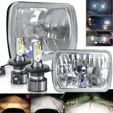 Pair 5x7 7x6 Inch Rectangle Led Headlight Drl For Toyota Pickup Truck 4x4wd