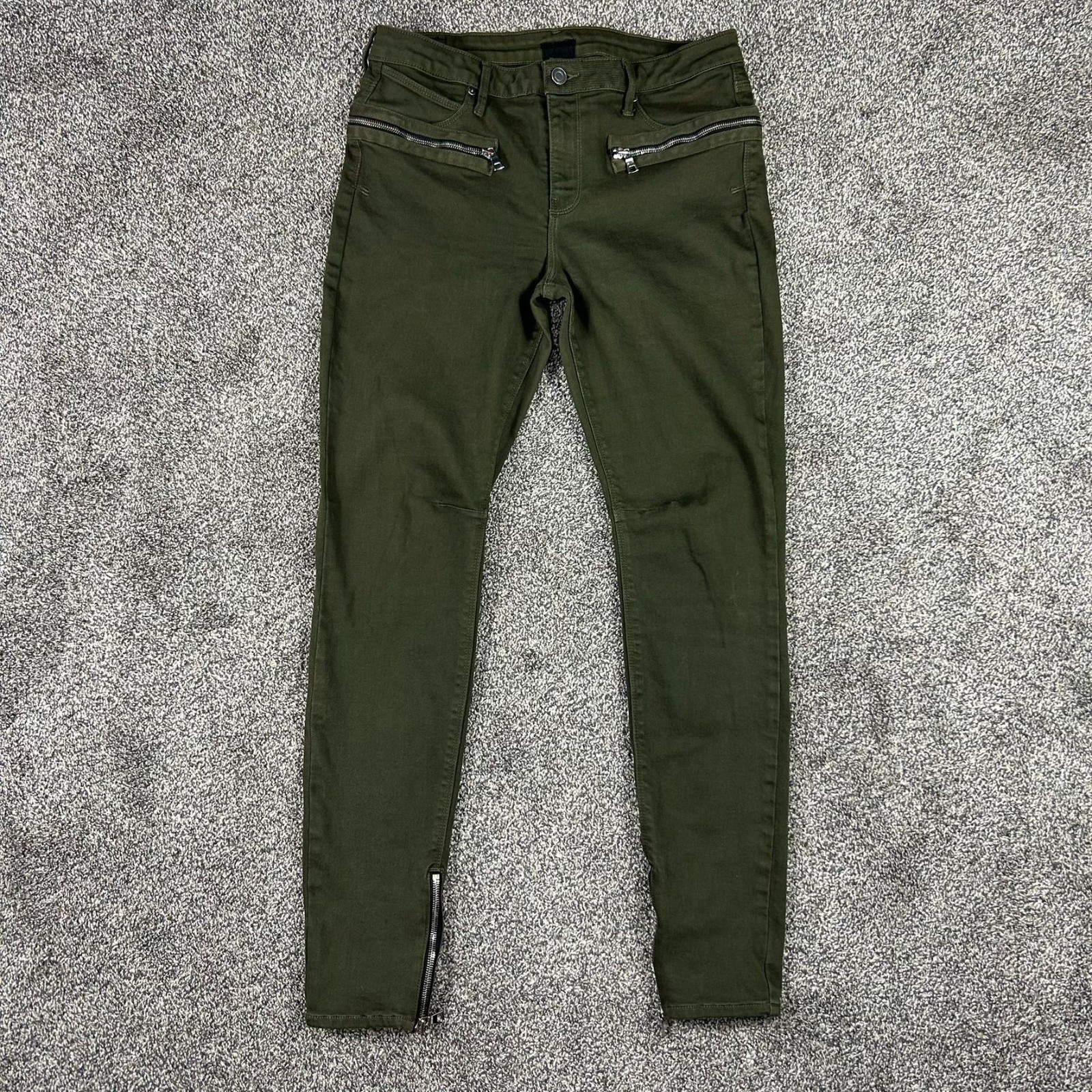 With Zipper Details Womens Size 29 Cotton/elastane
