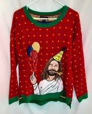 Happy Birthday Jesus Christmas Sweater Men's Size Large -J6