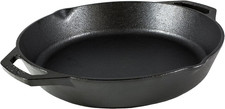 Lodge Double Handle Cast Iron Pan/Skillet, Black, 10.25-Inch