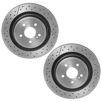 Brembo Pair Set of 2 Rear Drilled Slotted Disc Brake Rotors For MB C117 X156 R17