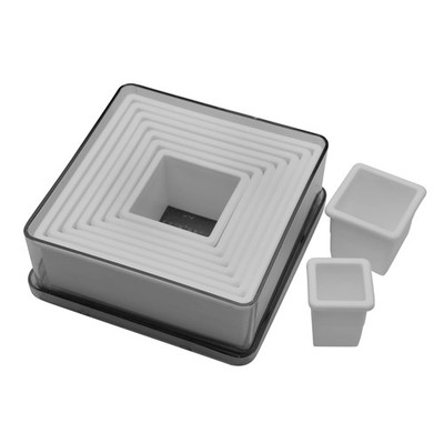 Ateco Square Cookie Cutter Set of 9 Durable Polycarbonate Baking Tools