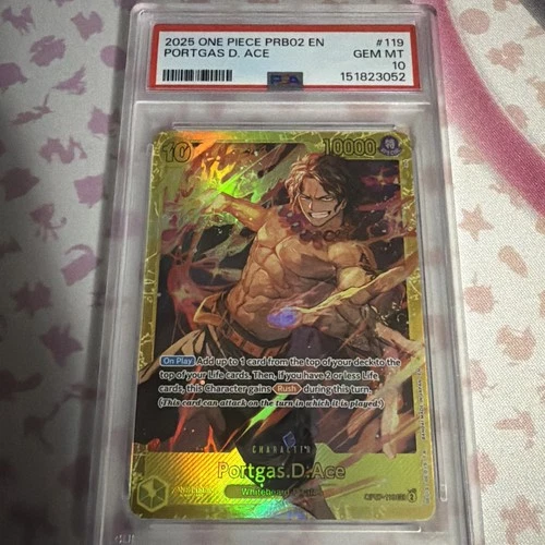 One Piece PRB02 English Portgas D Ace OP07-118 SEC PSA 10 Gem Mint