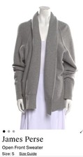James Perse $395 Gray Chunky Sweater Cardigan Sweater Merino Soft Jacket S
