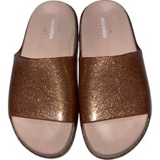 Mini Melissa Rose Gold PinkGlitter Cloud Slide Jelly Sandals Size: US 13 Girls