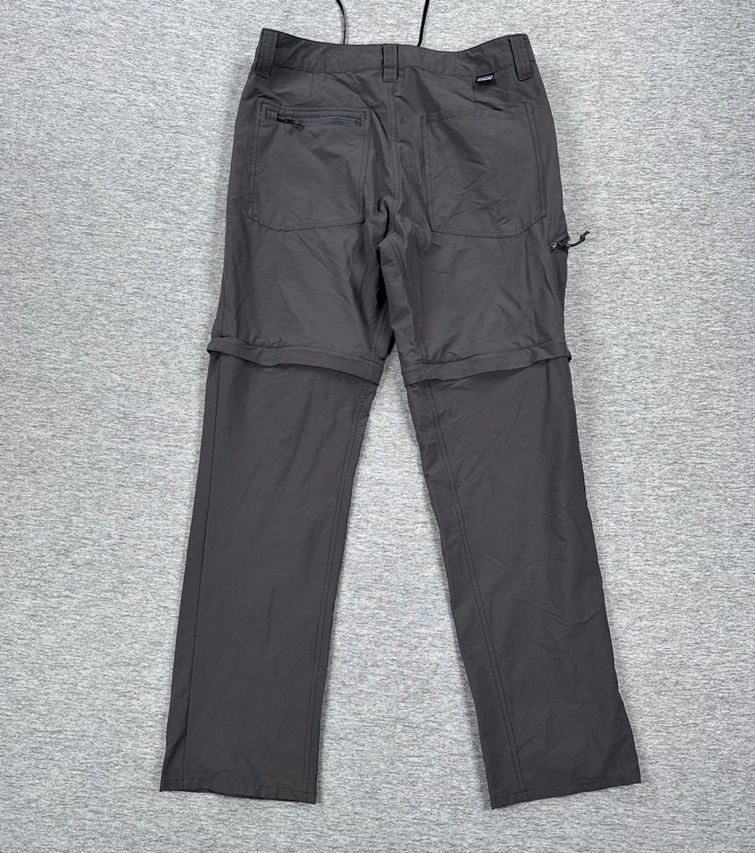 Pantalones convertibles Patagonia para hombre 32x30 gris dilema recto senderismo al aire libre Foto 2 de 4