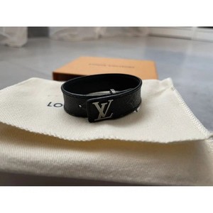 Louis Vuitton Monogram Eclipse Lv Slim Canvas Bracelet Size 19 Eb1025exde
