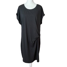 GAP Womens XL Sheath Dress Sleeveless Black Solid Gathered Waist Casual Basic