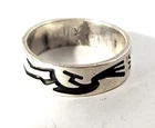 Vtg Sterling Silver SOUTHWEST HOPI Signed Kokopelli Band Ring Lot ~ Sz 7.5