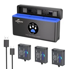 3 Pack 2200mAh Batteries & Triple Battery Charger Set for GoPro HERO13 Black