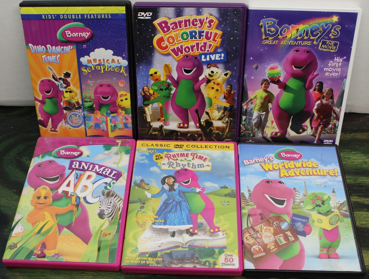 Barney 6 DVD Lot Animal ABCs Colorful World Worldwide Adventure