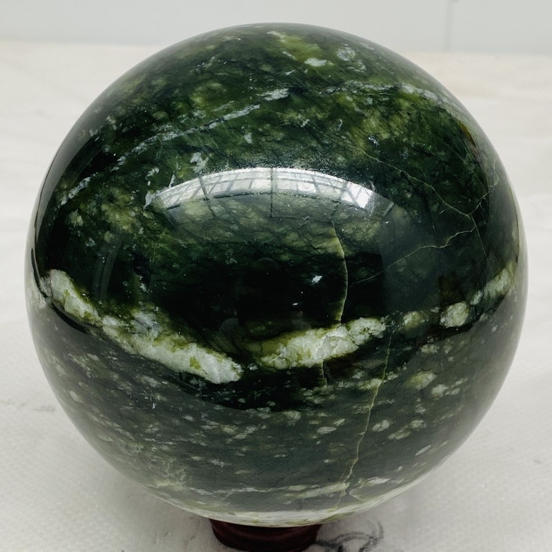 Natural Southern Jade Sphere Green Serpentine Crystal Ball Healing 3100g 6.83LB