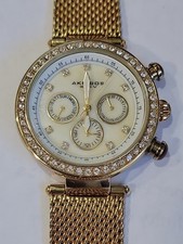 Akribos XXIV Women's Multi Function Mesh Gold Tone Watch. NEEDS NEW BATTERY #☆