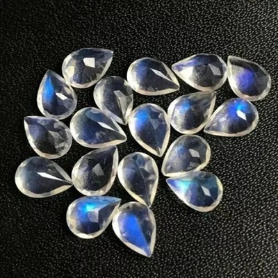 AAA+  Natural Rainbow Moonstone Faceted Pear Shape Loose Gemstone