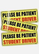 3 Pcs Student Driver Magnet Car Signs Please Be Patient Car Bumper Sticker Decal