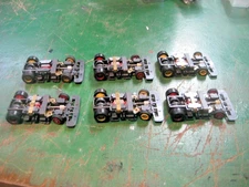 TYCO TCR  Lot of 6 Chassis 3 yellow wheels and 3 Red for wide pan bodies NEW!!