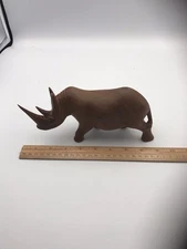 Hand Carved Wooden Rhinoceros From Africa