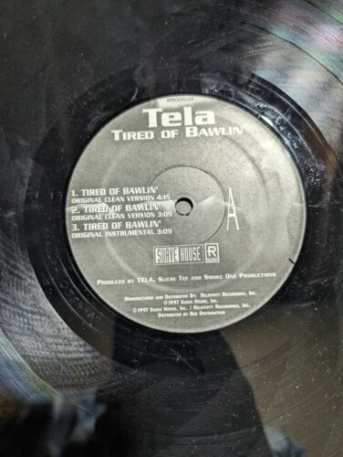 Tela Tired of Bawlin' Single Vinyl Album Record 90s HIP HOP RAP