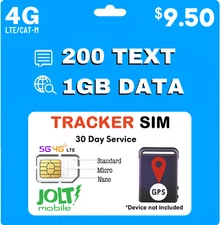 Jolt Mobile AT&T Tracker SIM Card - 5G 4G LTE GPS Tracking Kids Senior Pet Car