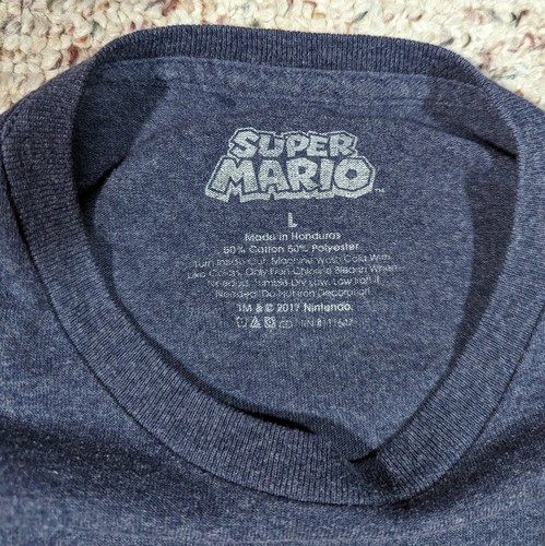 T-Shirt Super Mario Mushroom Retro blau/grau Herren LARGE 2017 Nintendo - Bild 3 von 4