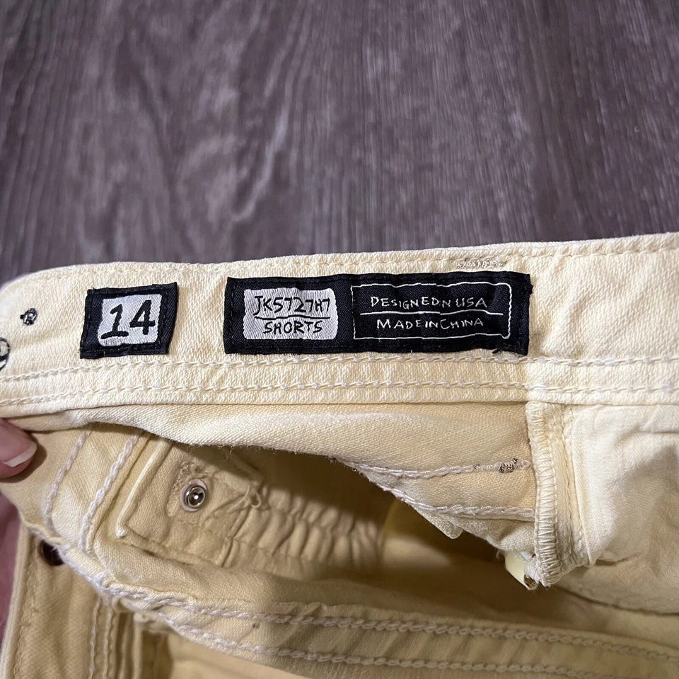 Miss Me Girls Denim Shorts Yellow Size 14 - Image 3 of 4