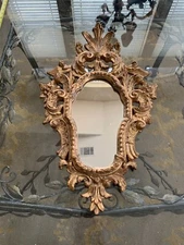 Rococo/Baroque Italian Handmade Gilt Wood Wall Mirror
